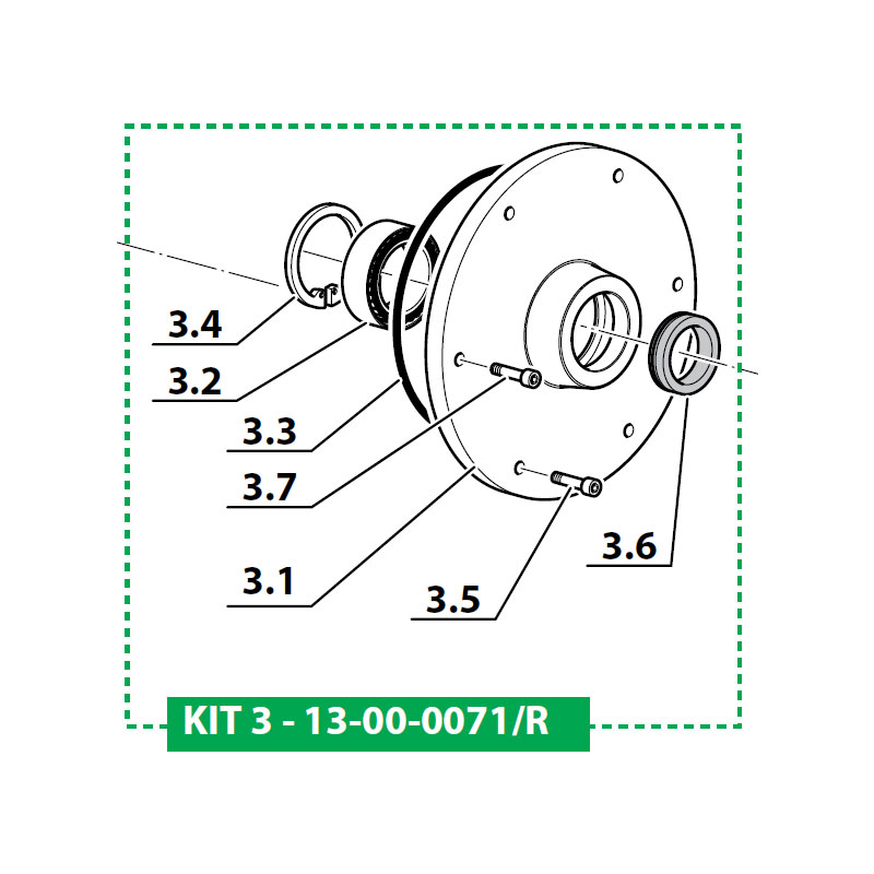 Coltri Fan Side Flange & Crankshaft Kit| Nuvair