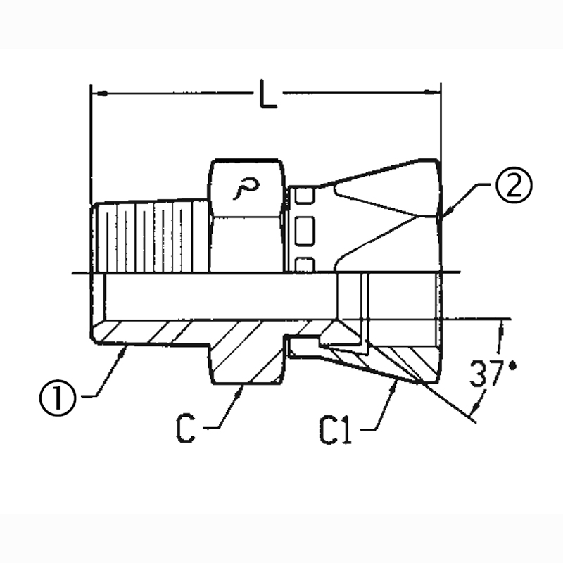 Swivel Nut Male Adapter 1/4
