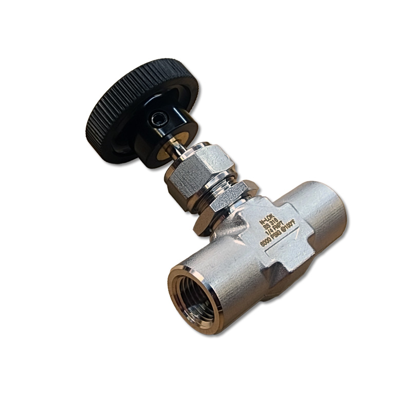 Stainless Phenolic Handle Needle Valve 1/4" FNPT · Panel Mount