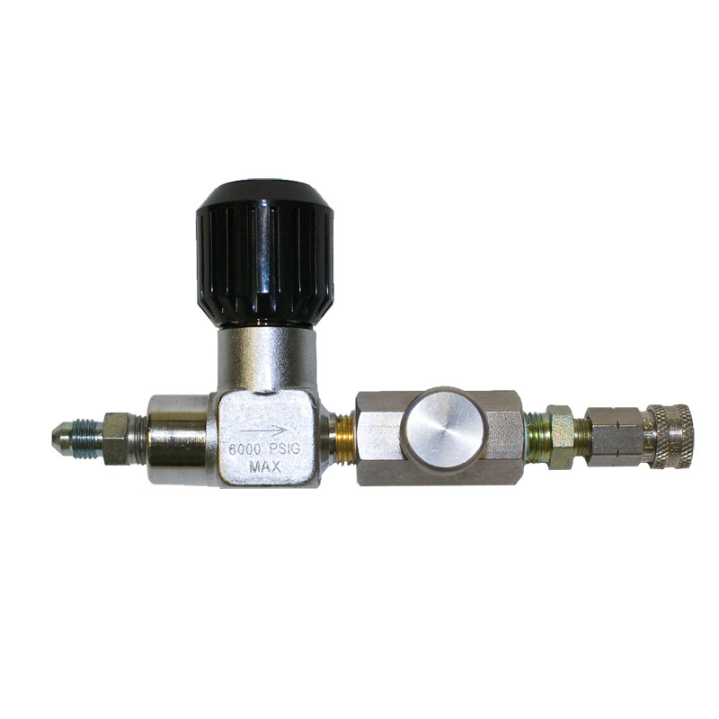 High Pressure Paintball Fill Adapter with On/Off Valve & Bleed Valve